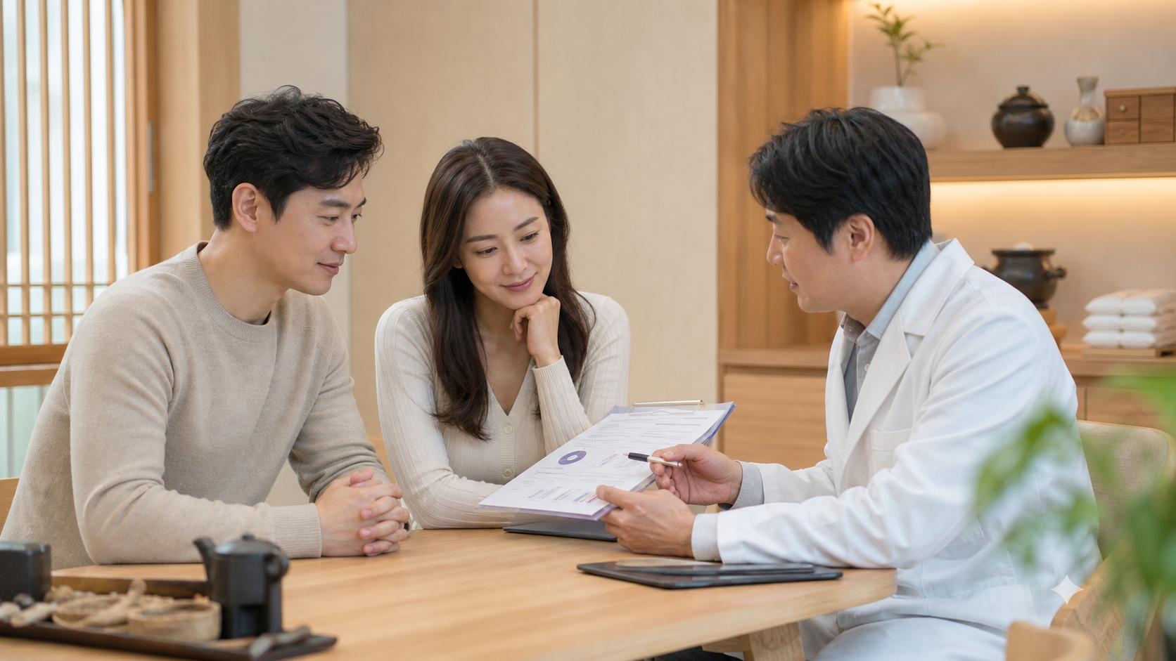 울산 남성난임 부부 임신준비 상담 장면 인애한의원 울산점