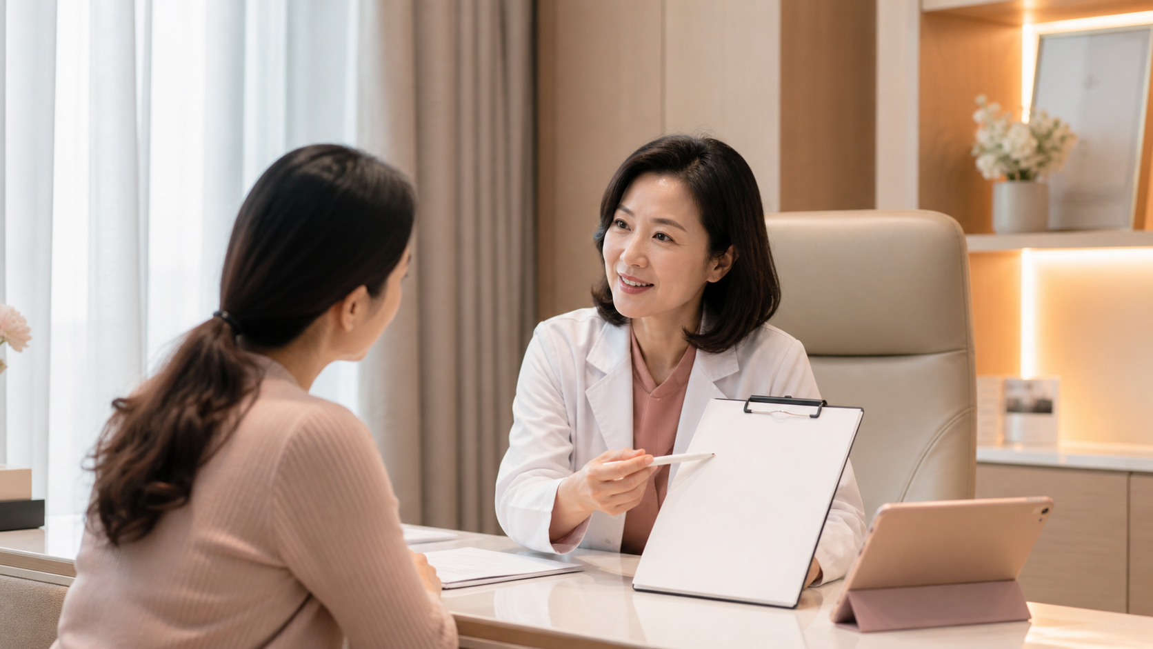 울산 반복착상실패 한의원 치료계획 상담 장면