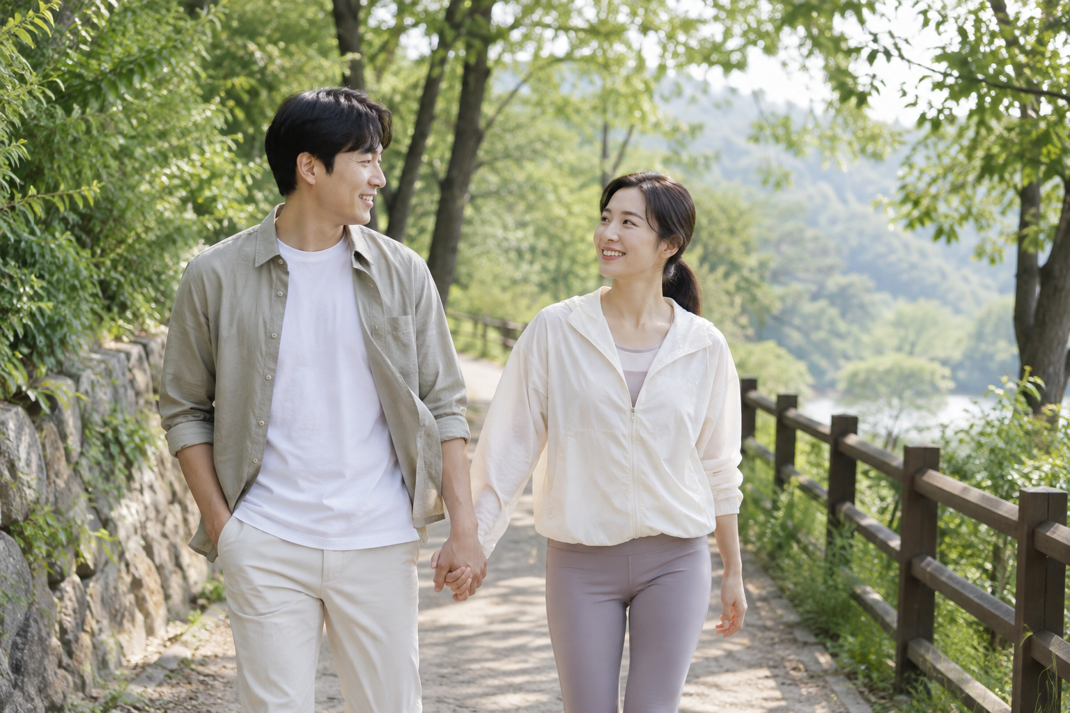 AMH 저하 임신준비를 위한 부부의 가벼운 산책 이미지