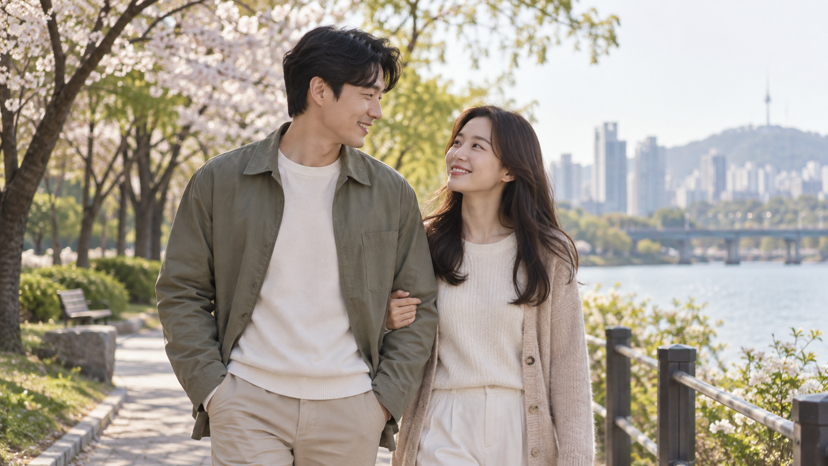 둘째 임신준비를 위한 부부의 가벼운 산책 이미지